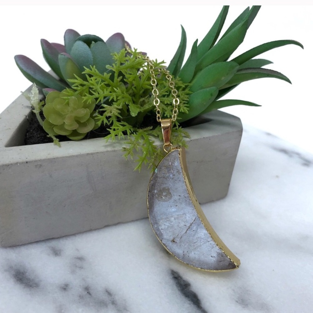 HP Crystal Quartz Moon Necklaces